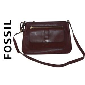Fossil Burgundy Leather Shoulder Bag/Crossbody